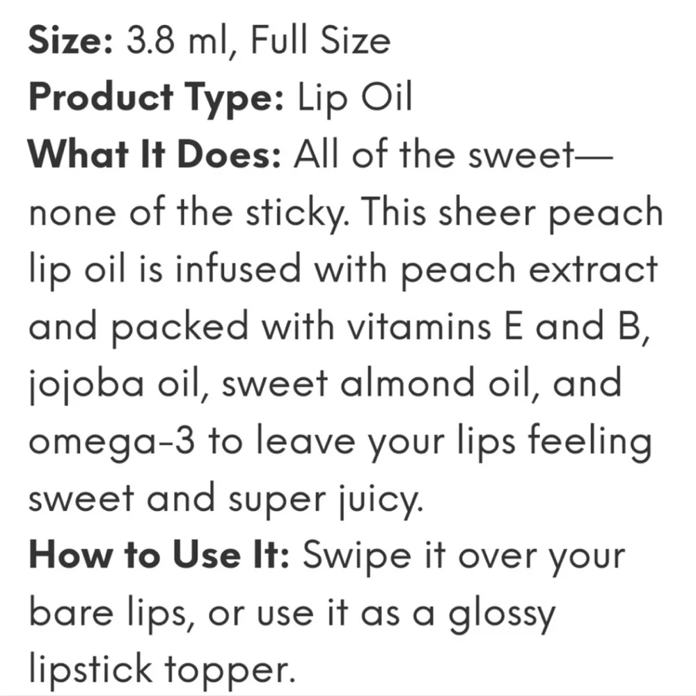Lottie London‎ Oil Slick Lip Oil in Peachy Cheeks. Full Sized, New / Sealed